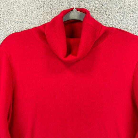 Chicos Featherweight Turtleneck Tunic Sweater Large Cashmere Blend Assymetrical - Picture 2 of 10
